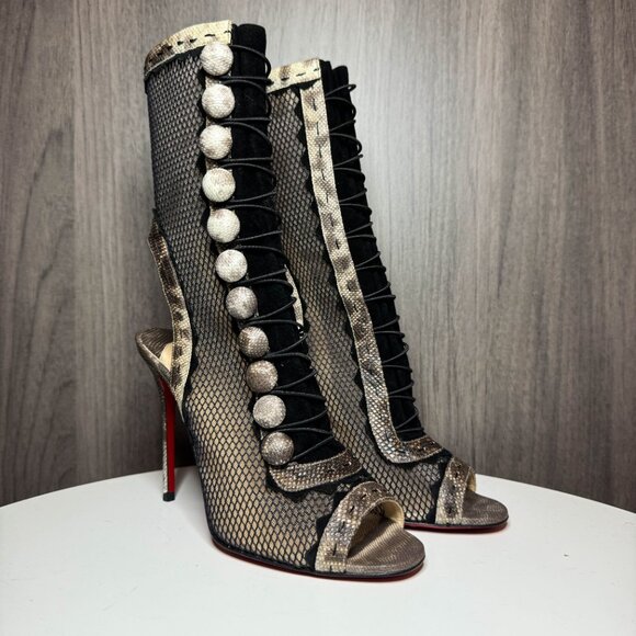 Louboutin Attention fishnet ankle boots - Picture 4 of 9